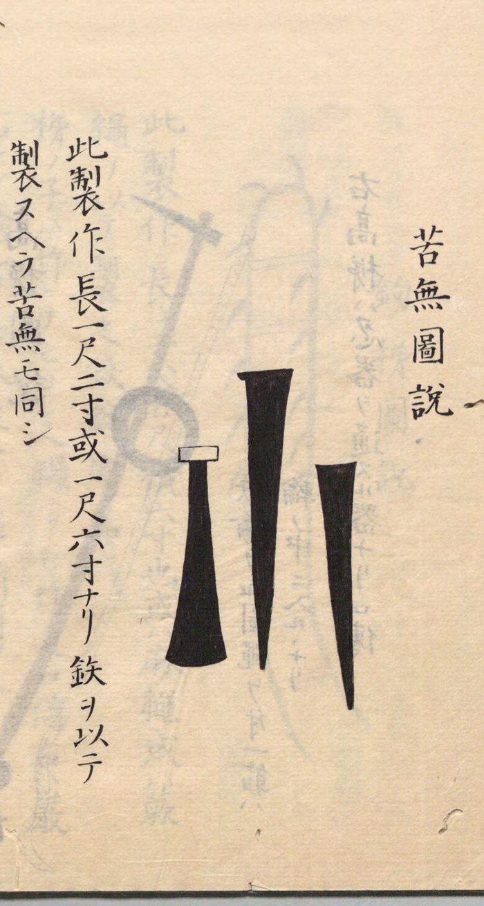 萬川集海の写本（手で書き写した本）にある苦無の図