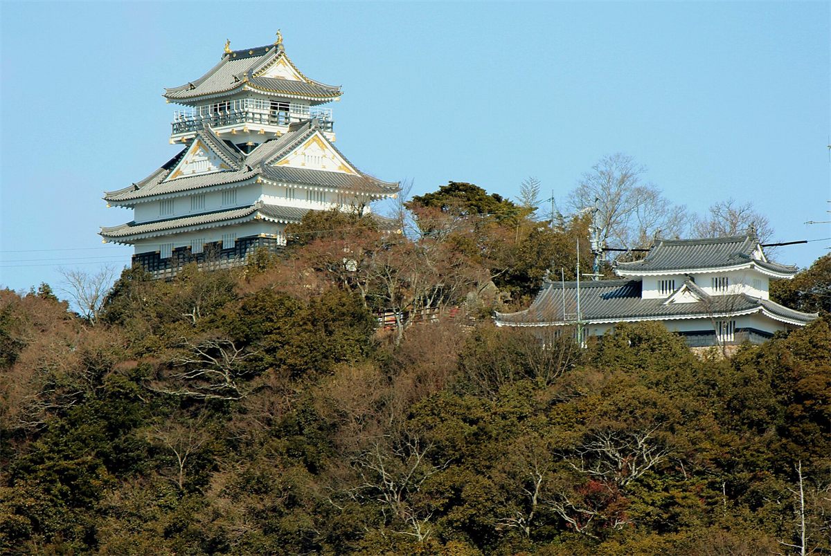 金華山の上に建つ岐阜城の天守