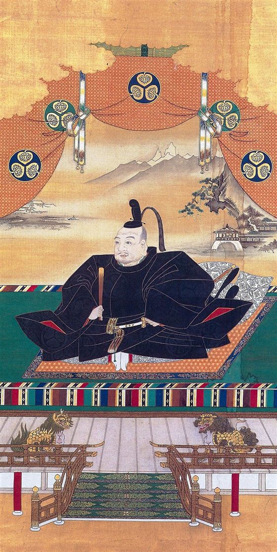 Portrait of Tokugawa Ieyasu seated in black robes, by Kano Tan'yu, Osaka Castle Museum