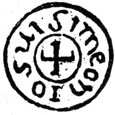 Kuroda Josui's seal, with a cross and the letters SIMEON IOSUI