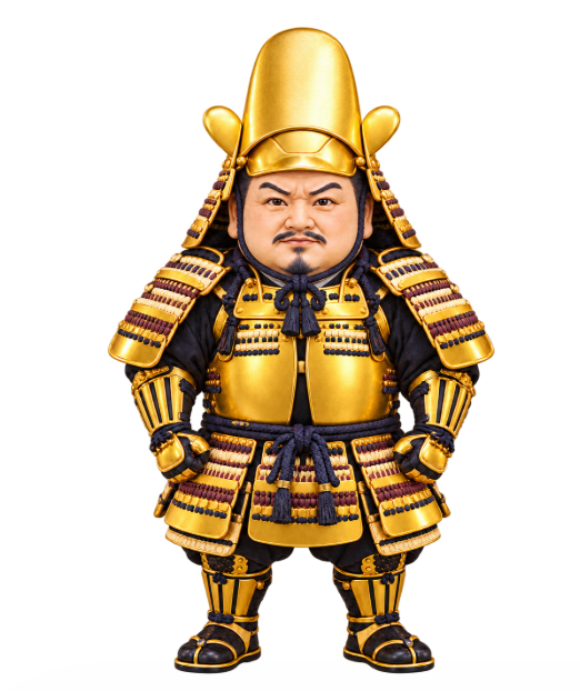 Illustration of Tokugawa Ieyasu in golden armor